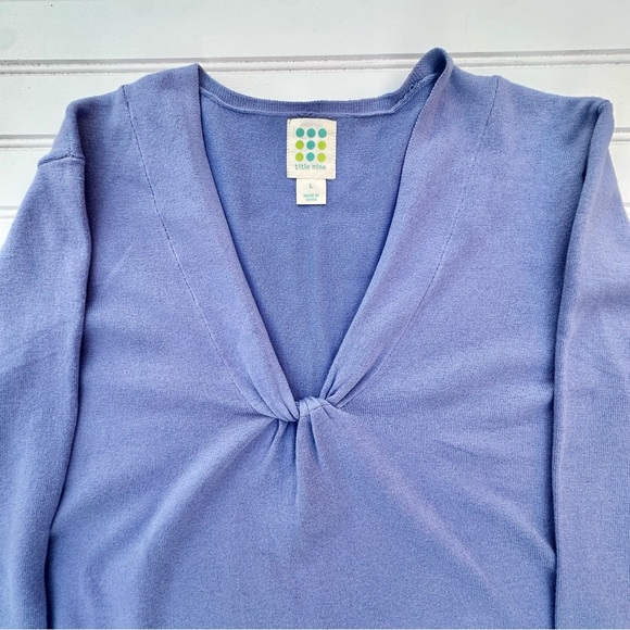 Title Nine Purple Floral Twist VNeck Sweater Dress Floral BOHO Active Outdoorsy - Picture 4 of 12